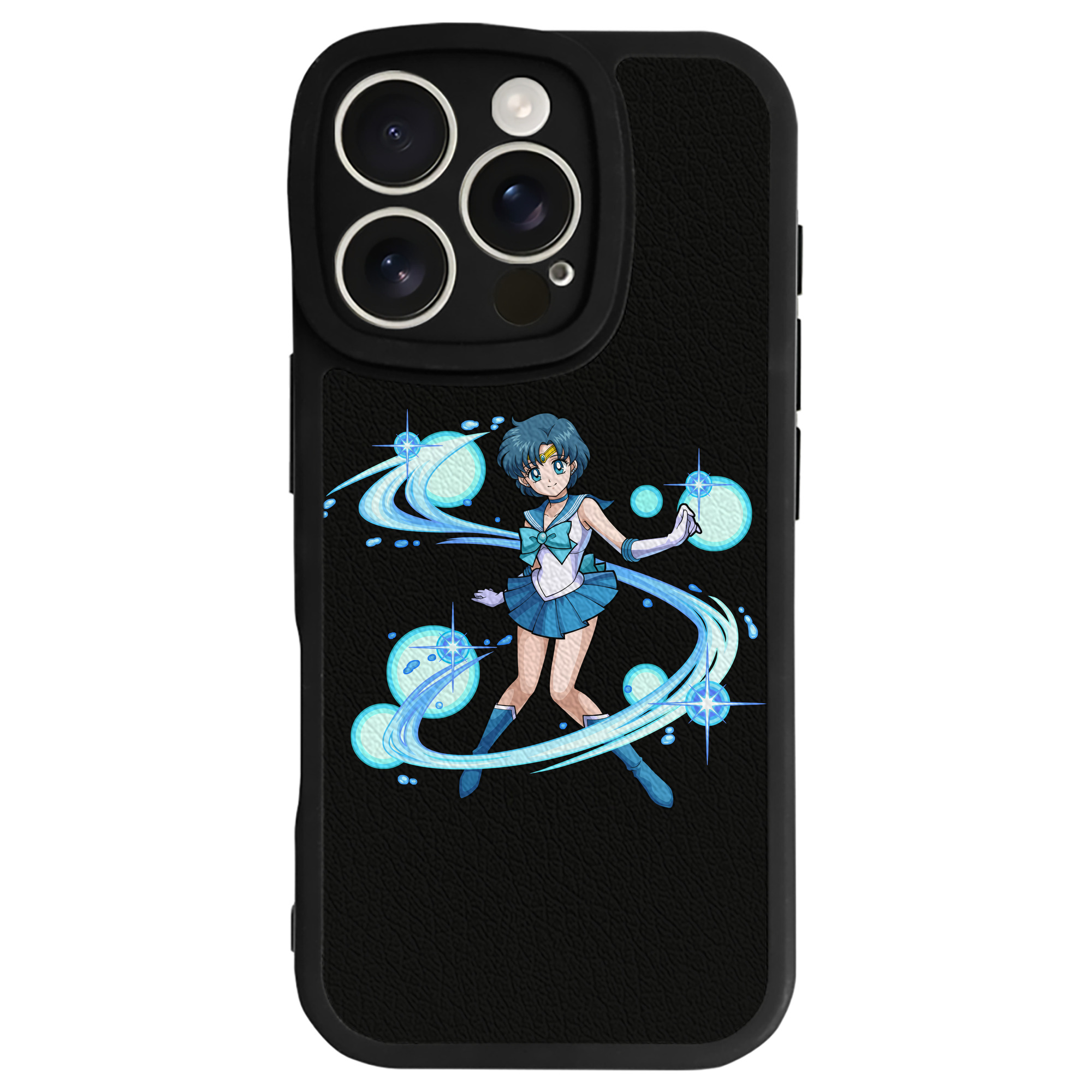 （画像用） 美少女戦士セーラームーン 水野 亜美 みずの あみ Sailor Moon Mizuno Ami 【iPhone 16シリーズ対応】シリコンスマホケース（レザー調） 材質：シリコン